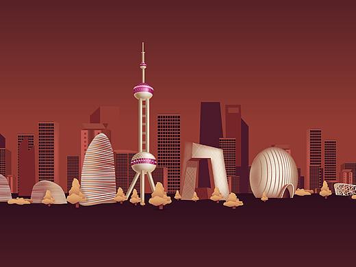 城市插画-城市矢量