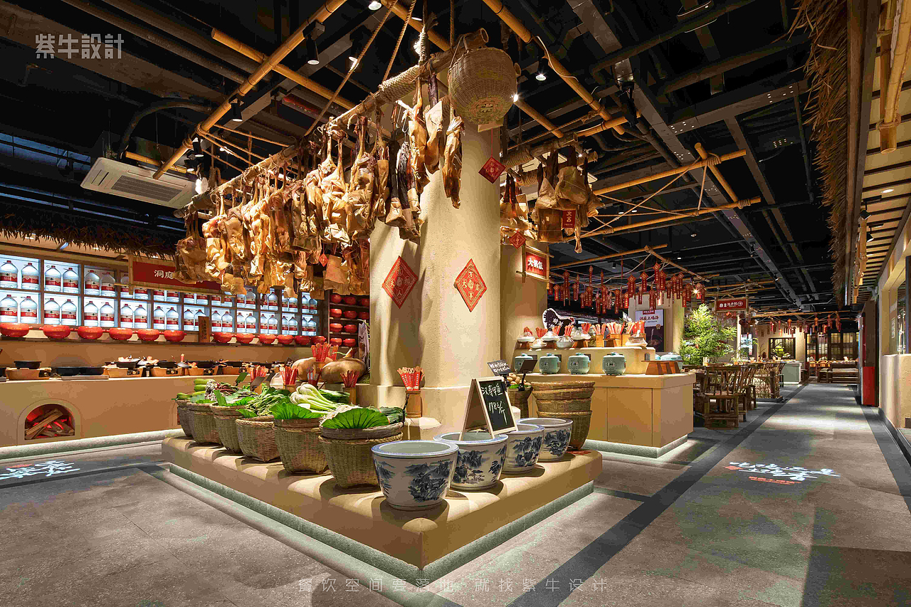 紫牛设计 | 洞庭土鸡馆（广州总店）（图ZMjM2NTUwNzY4） - 家装设计 - 站酷设计师紫牛餐饮空间设计原创素材 - 站酷ZCOOL
