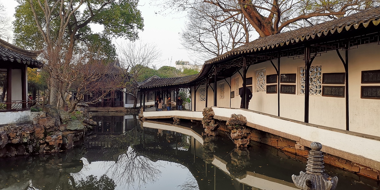 冬日傍晚拙政园