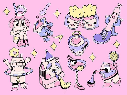 doodle风格可爱插画