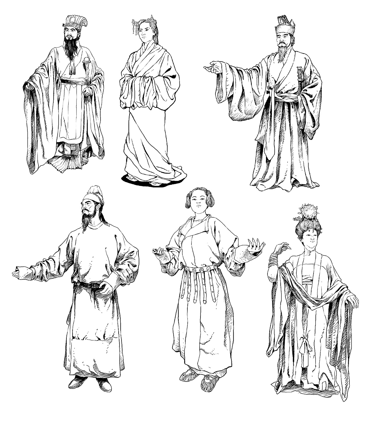 中国历代服饰速写练习|插画|创作习作|kingtao金涛 - 原创作品 - 站酷