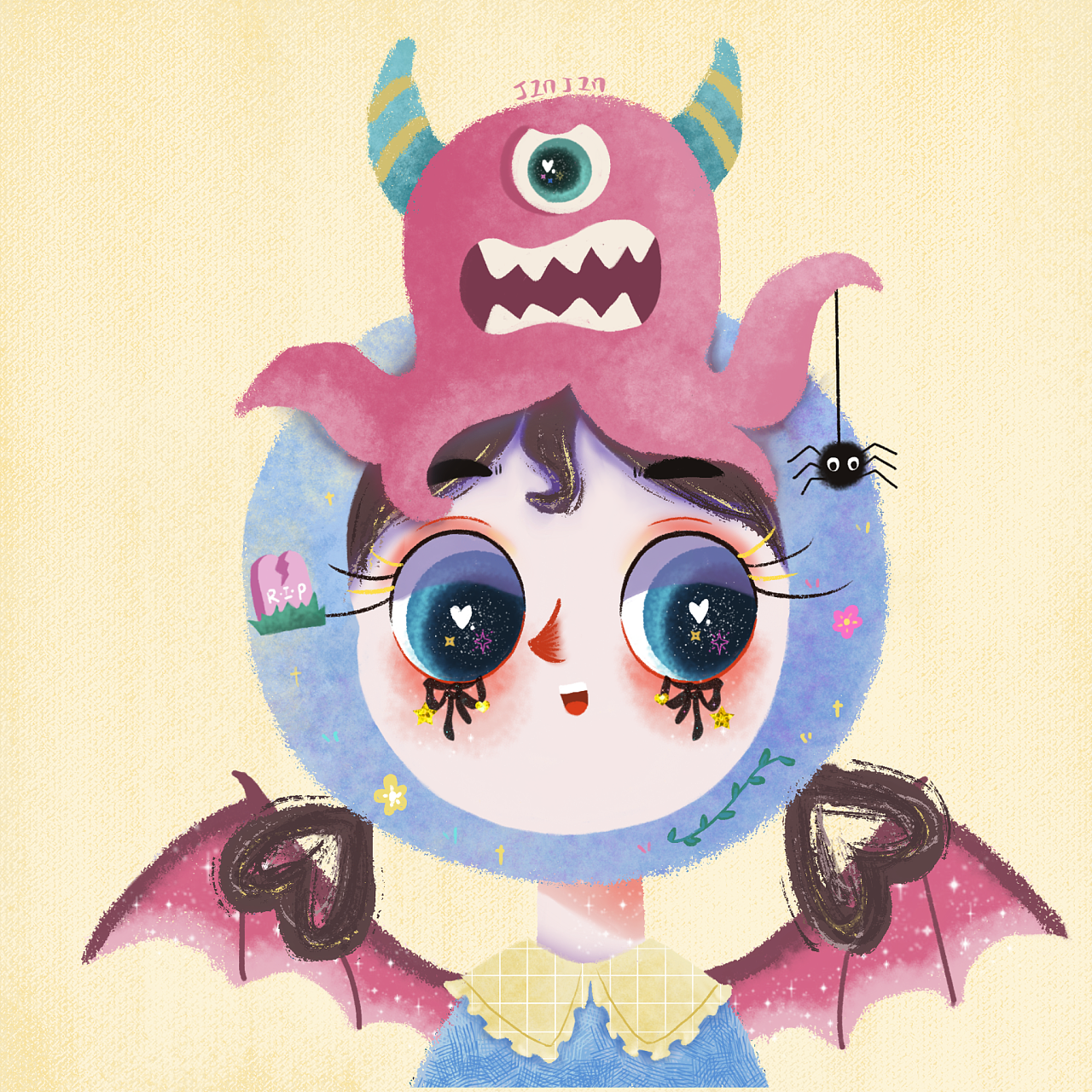 万圣节,小怪物来袭～|插画|创作习作|dream芮 - 原创作品 - 站酷