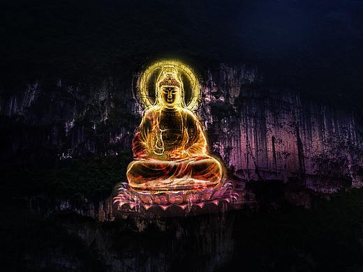 重庆黔佛像灯光秀