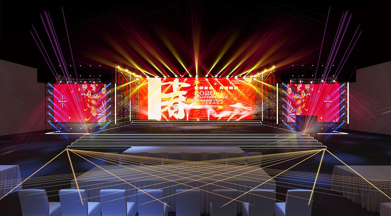 春晚晚会舞台舞美3d效果图
