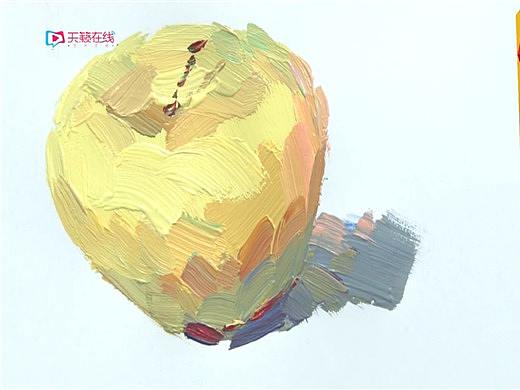 色彩静物单体苹果的绘画教程