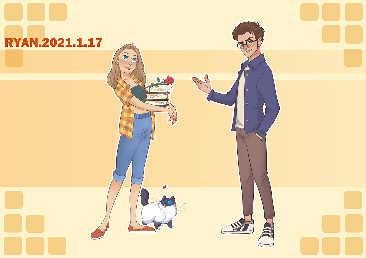 个人习作 欧美男女人设（图ZMjYwMzg3ODA4） - 概念设定 - 站酷设计师小熊帽瑞恩原创素材 - 站酷ZCOOL