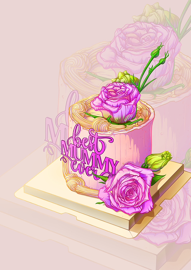 iPad手绘插画｜母亲节花卉蛋糕（图ZMzQxMDY0MDgw） - 商业插画 - 站酷设计师是cicia原创素材 - 站酷ZCOOL