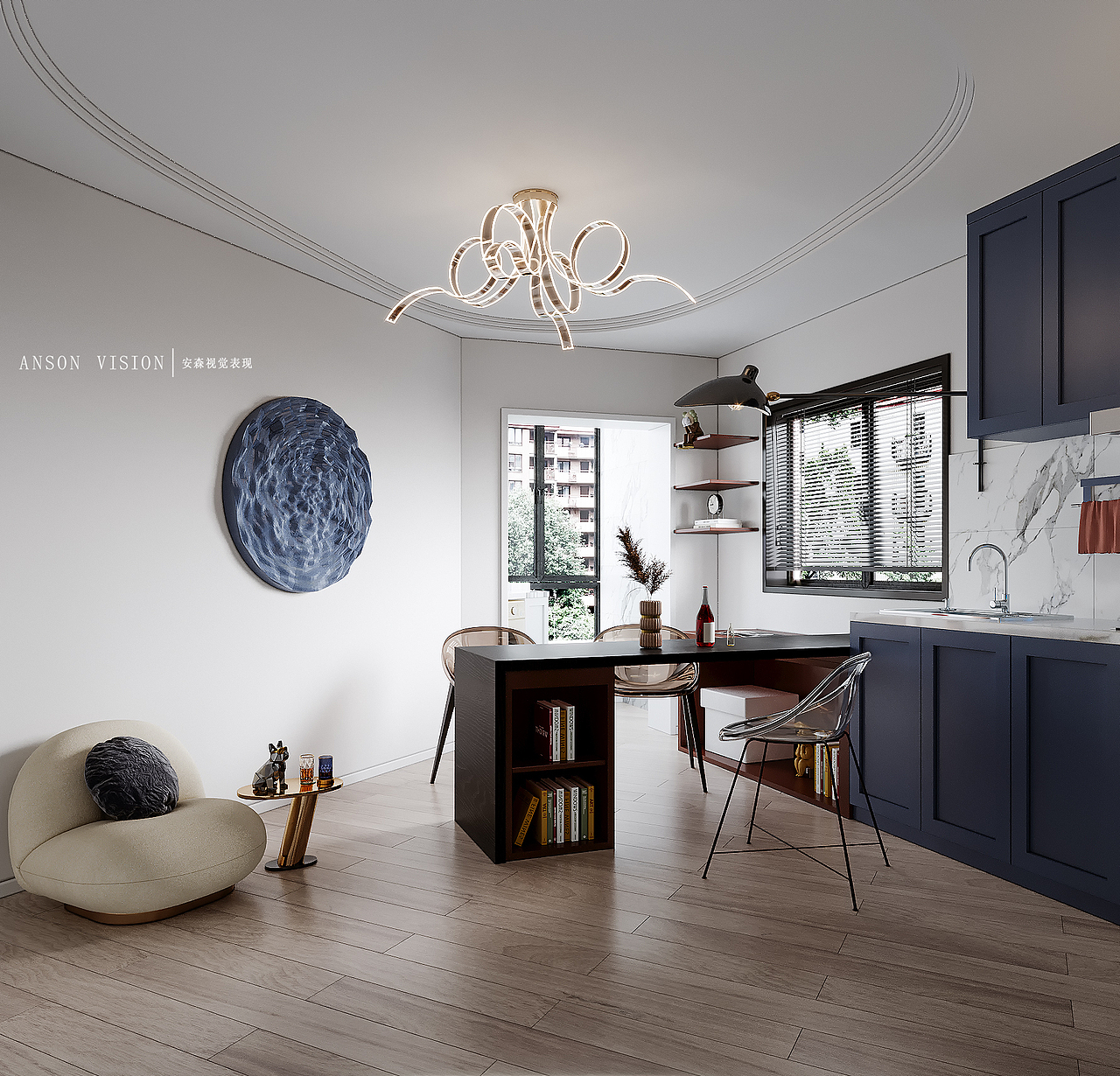 Anson︱现代小户型客餐厅卧室表现（图ZMjIxNTMzNjM2） - 家装设计 - 站酷设计师Anson安森视觉原创素材 - 站酷ZCOOL
