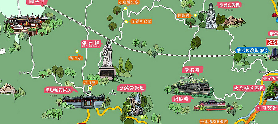 永泰旅游手绘地图