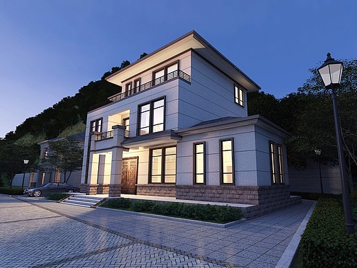 别墅外立面,园林绿化设计