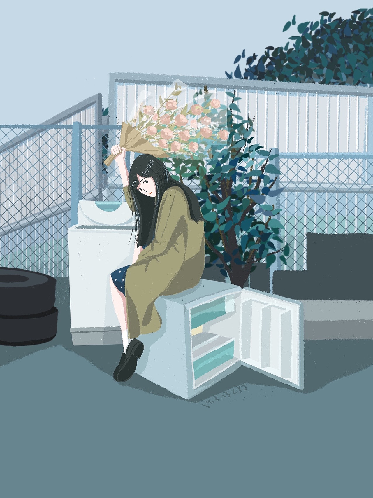 个人2019插画练习总结-少女的颜色