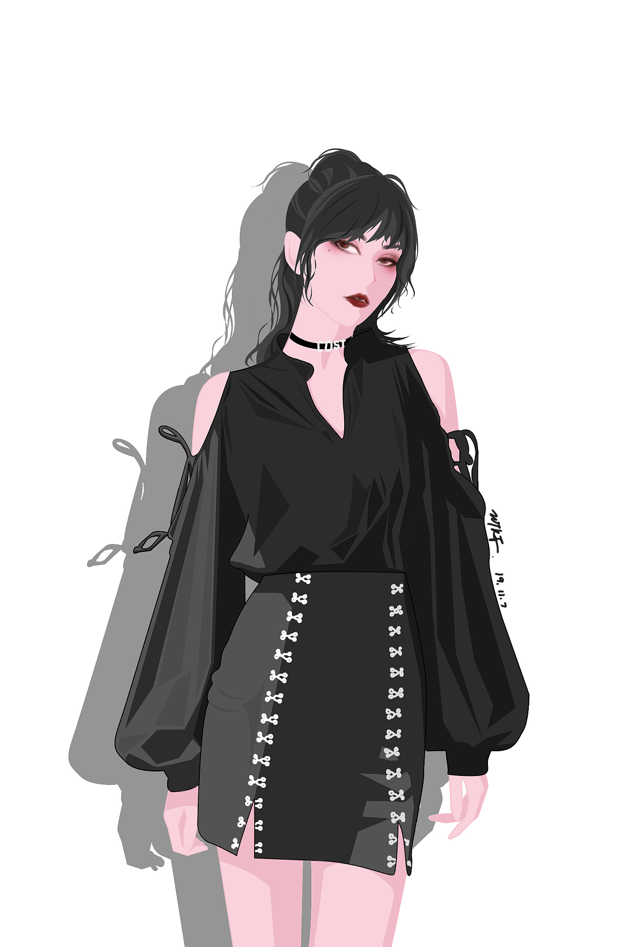 暗黑系女孩儿（图ZMTg2NDczNDQw） - 艺术插画 - 站酷设计师无糖092原创素材 - 站酷ZCOOL