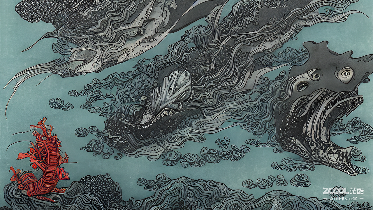 #AI创作实验室#水面下的海（图ZMzIxNDA4MTU2） - AI作品 - 站酷设计师程相生原创素材 - 站酷ZCOOL