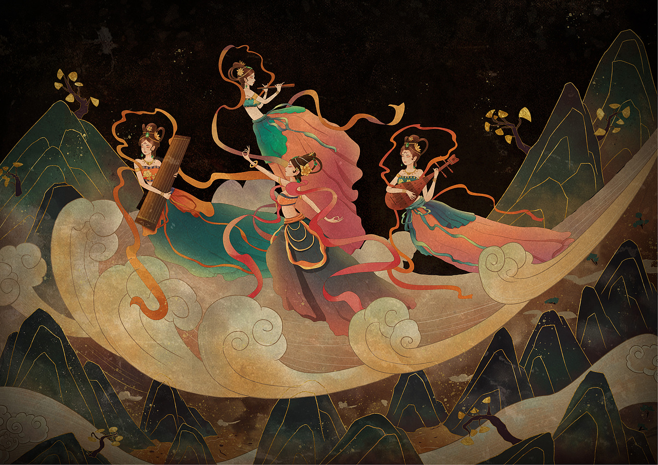 敦煌飞天壁画练习