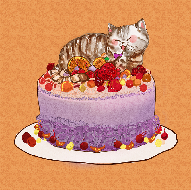蛋糕小猫，一天一猫。9天份的。（图ZMTg0OTIwMzMy） - 创作习作 - 站酷设计师你单身原创素材 - 站酷ZCOOL