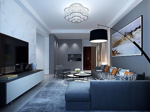 海马公园70平一室一厅现代轻奢风格装修案例欣赏