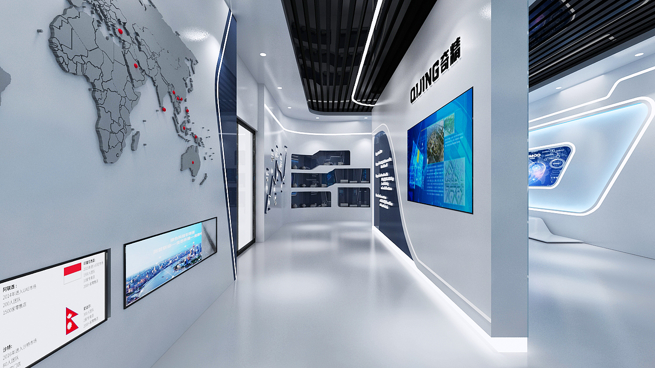 科技机械展厅 展厅效果图设计 3d设计_设计狮ming-站酷zcool