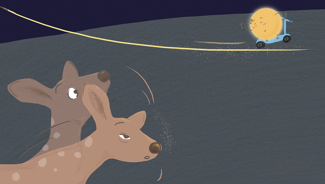 《骑滑板车的月亮先生》幼儿绘本故事