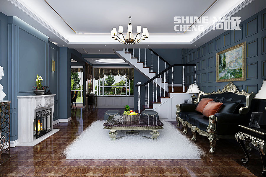 泰安宝龙国际社区200平复式户型简约欧式风格装修（图ZMTMyMTMwNDEy） - 家装设计 - 站酷设计师泰安尚城装饰原创素材 - 站酷ZCOOL