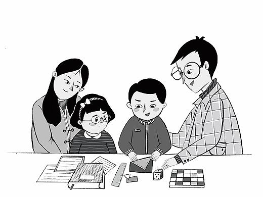 一家四口的亲子时光