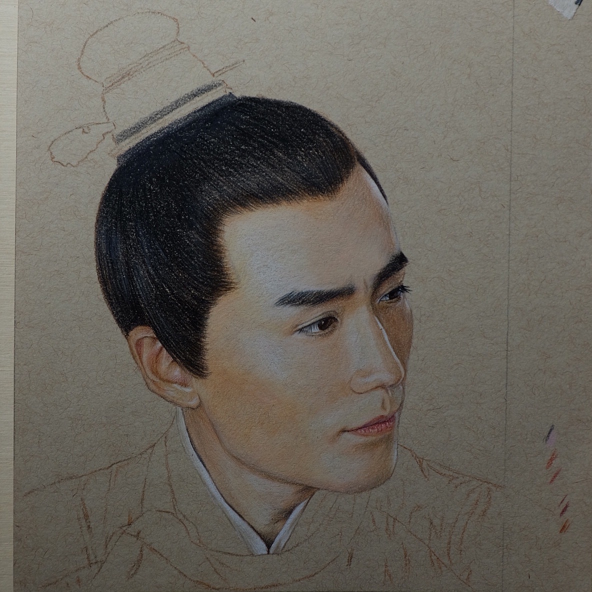 手绘彩铅人物练习知否小公爷齐衡朱一龙饰