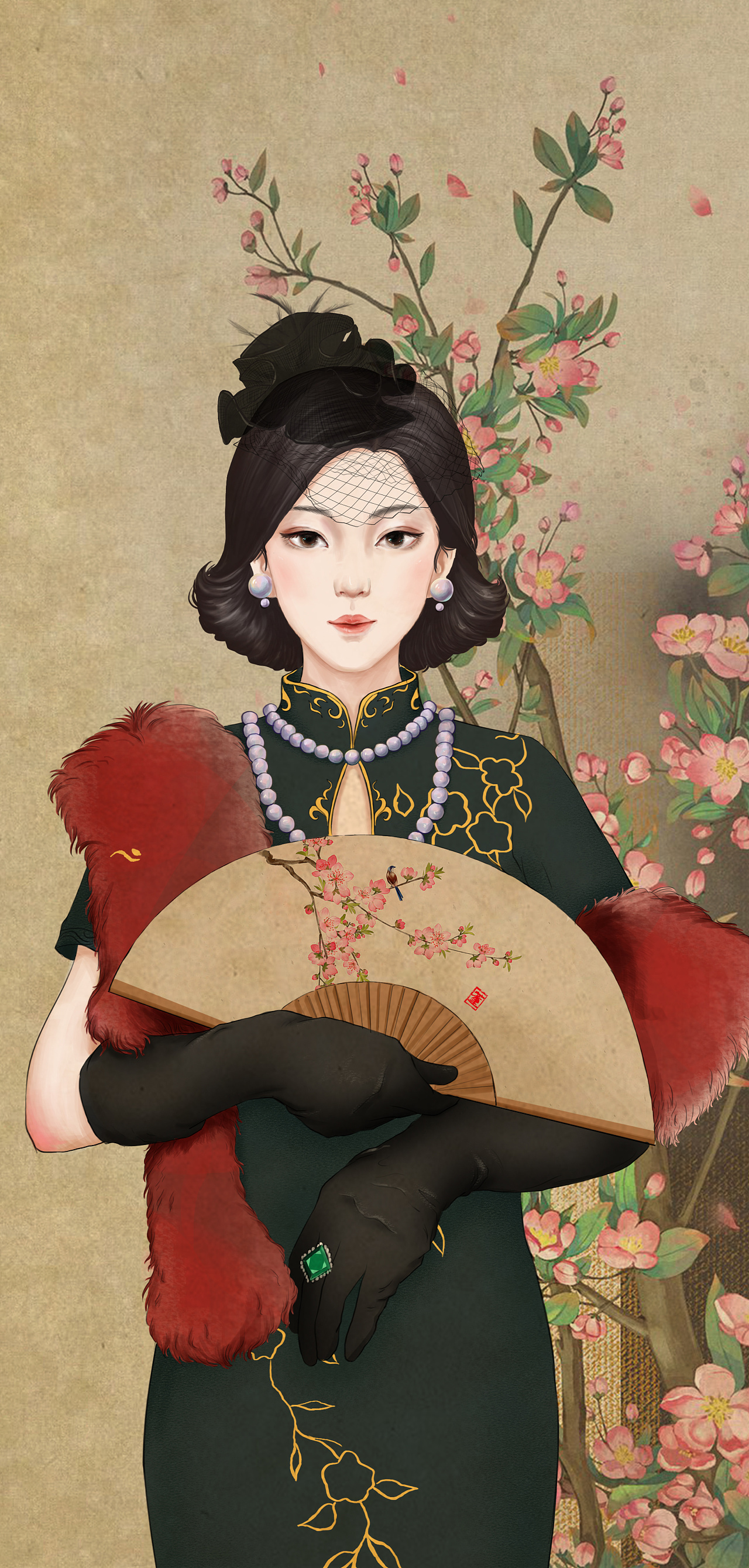 民国风人物|插画|商业插画|虾小妖 - 原创作品 - 站酷 (zcool)