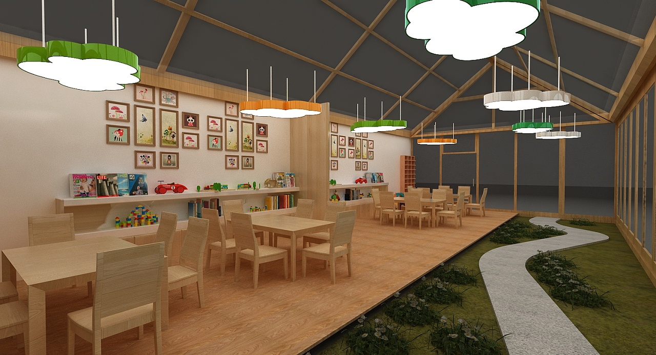 幼稚园活动室设计3d效果图
