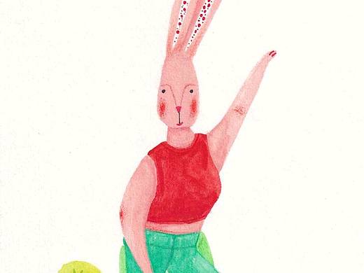 水彩插画《兔小胖的日常》刘畊宏兔子