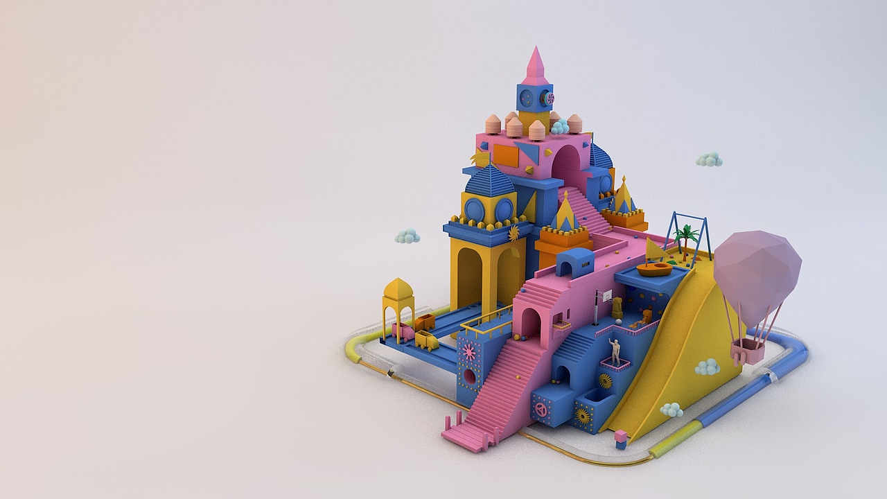 c4d 纪念碑谷（图ZMTg3ODYwNzQ0） - 场景 - 站酷设计师被你发现了o原创素材 - 站酷ZCOOL