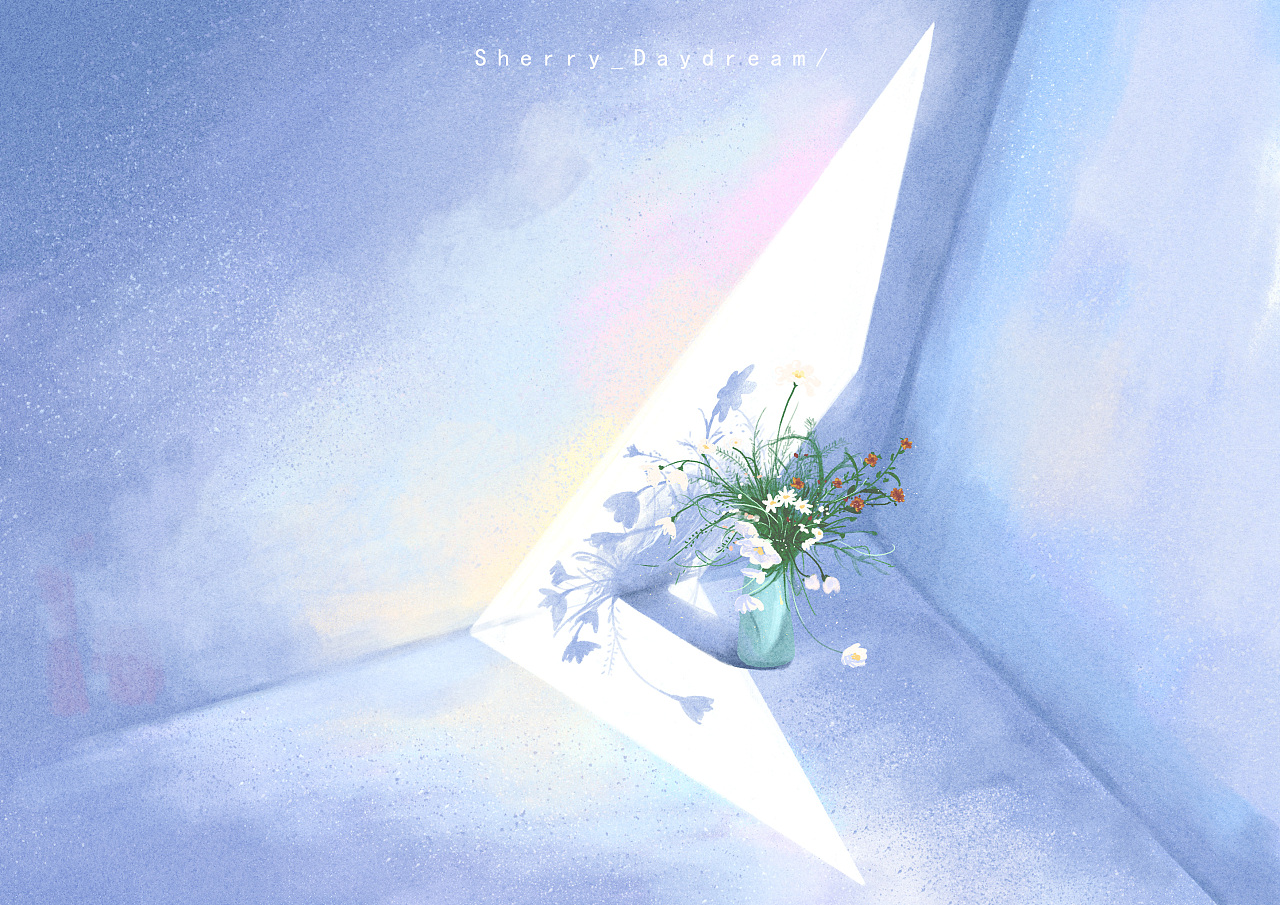 阳光流窜到这个角落 透过花儿和叶子 留下