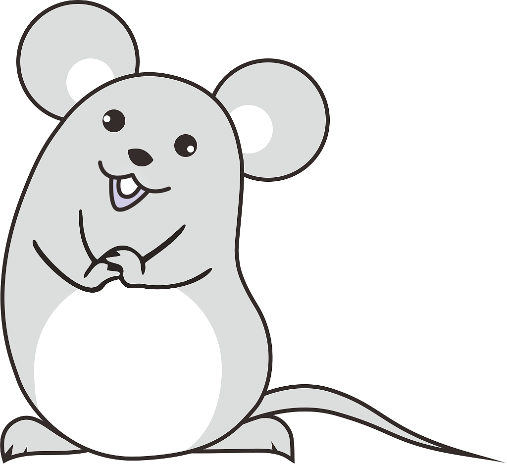 可爱的小老鼠简笔画_陆地动物