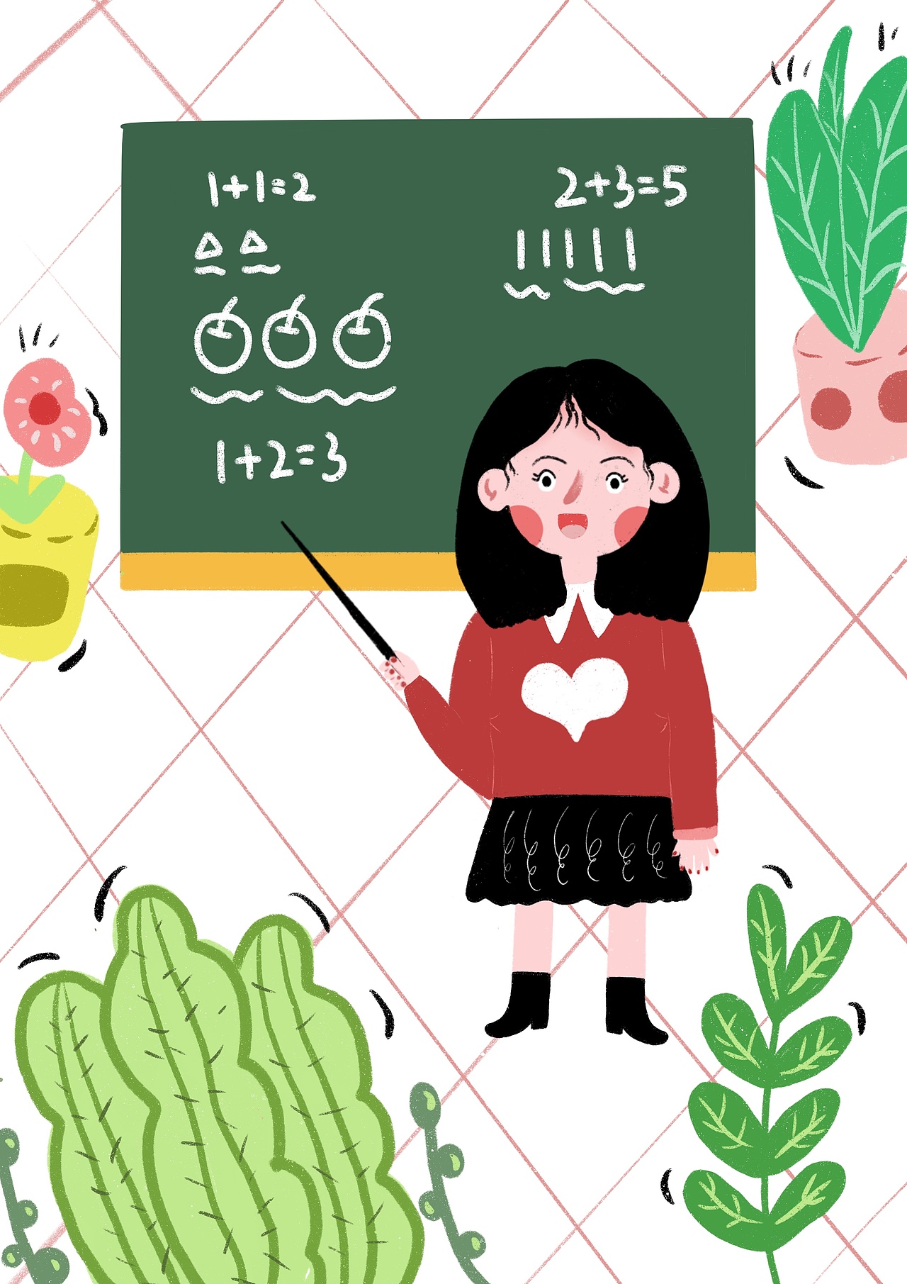 《my teacher》儿童绘本（图ZMTc2OTY0NTAw） - 绘本 - 站酷设计师playbluee原创素材 - 站酷ZCOOL