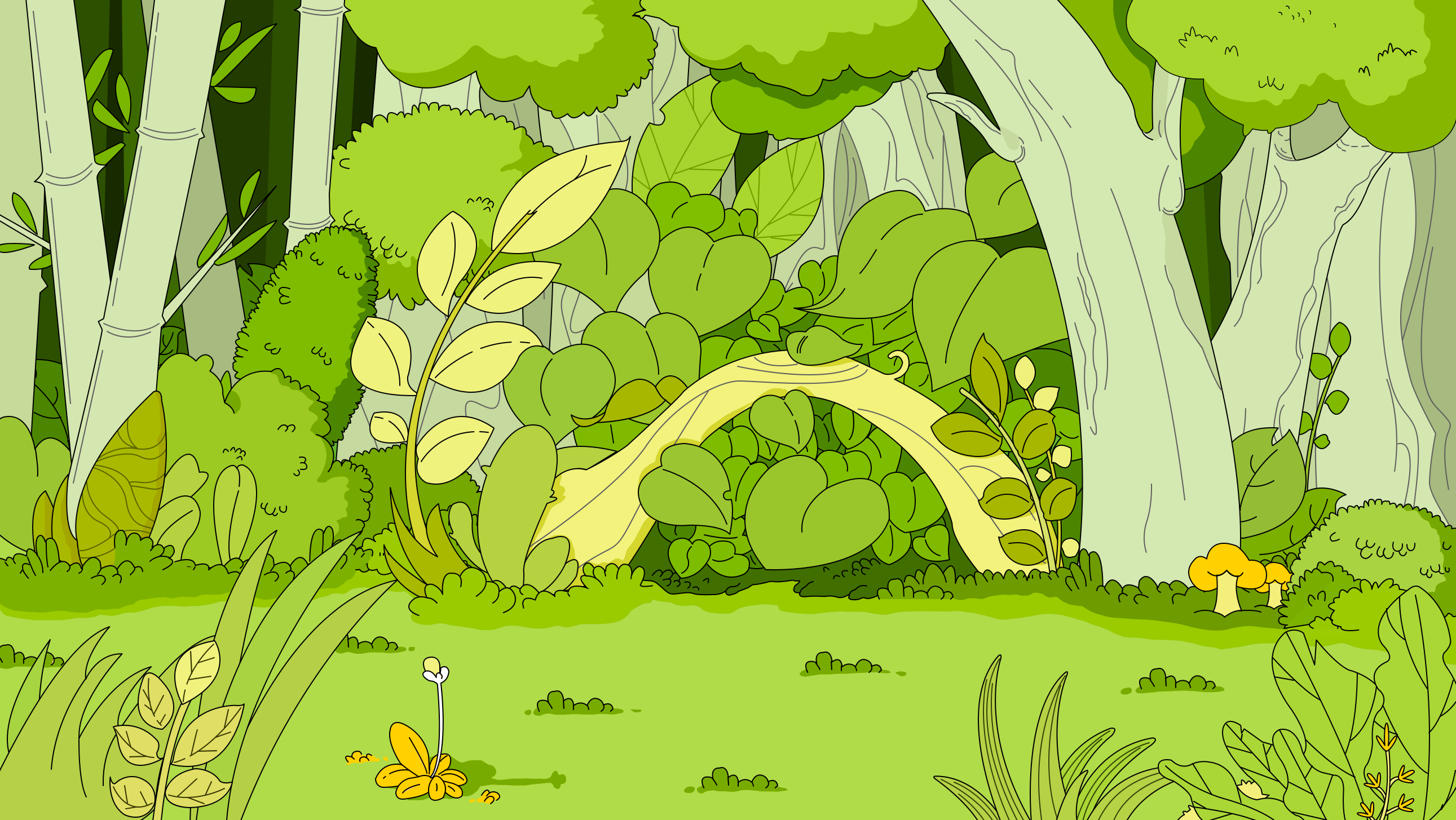 绿色动漫场景森林背景素材免费下载 - 觅知网