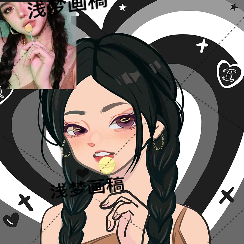 星蝶公主风格 真人照片 约稿 #头像约卡通头像
