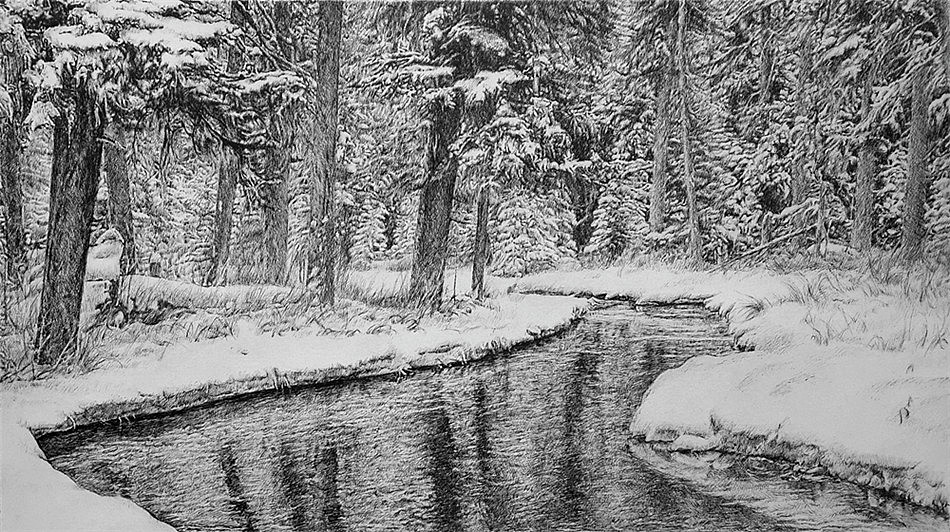王F写实钢笔画《雪河》作画步骤（图ZMjA2NzI3NjA=） - 绘画 - 站酷设计师王F_原创素材 - 站酷ZCOOL