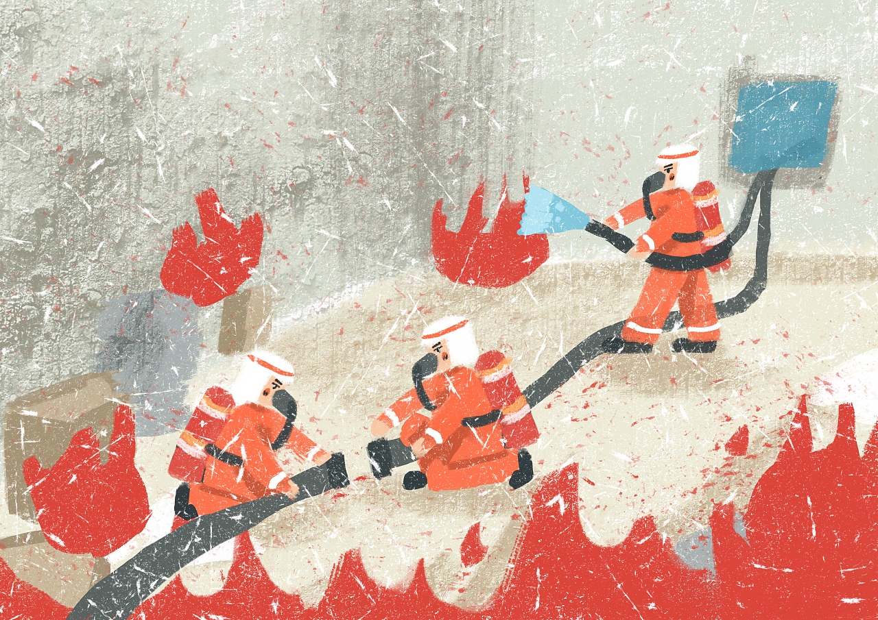 红色文化教育系列绘本《平凡而伟大的消防员》|插画|绘本|青时启