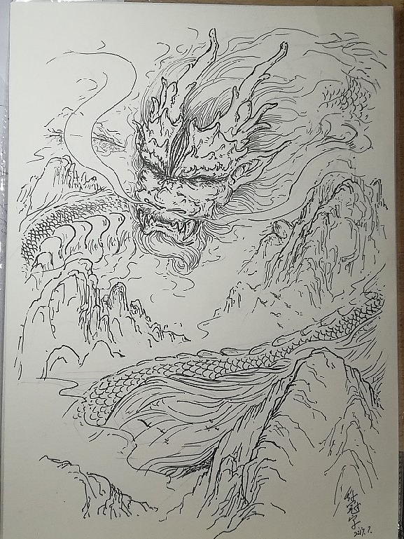原创作品纯艺术绘画火神祝融402画渣老徐画渣老徐还是一碗泡面完全体!