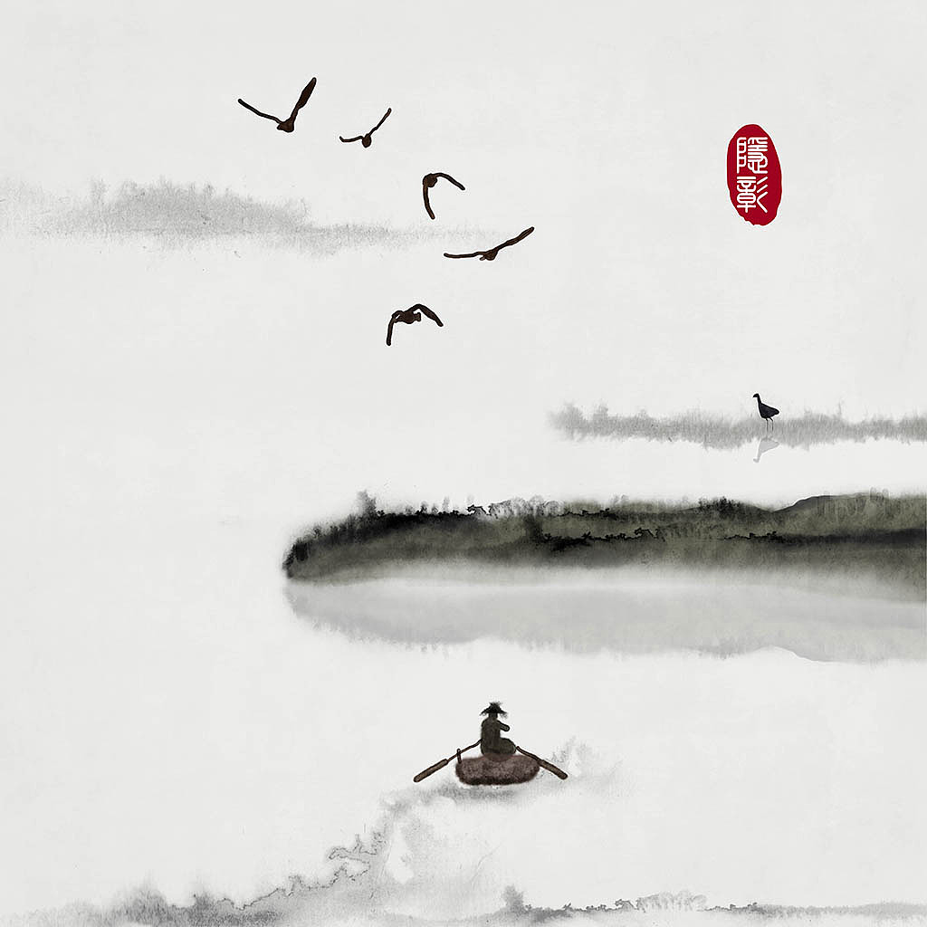 2018新中式水墨画禅意静谧装饰画（图ZMTA1Njk1OTIw） - 商业插画 - 站酷设计师隐彰原创素材 - 站酷ZCOOL
