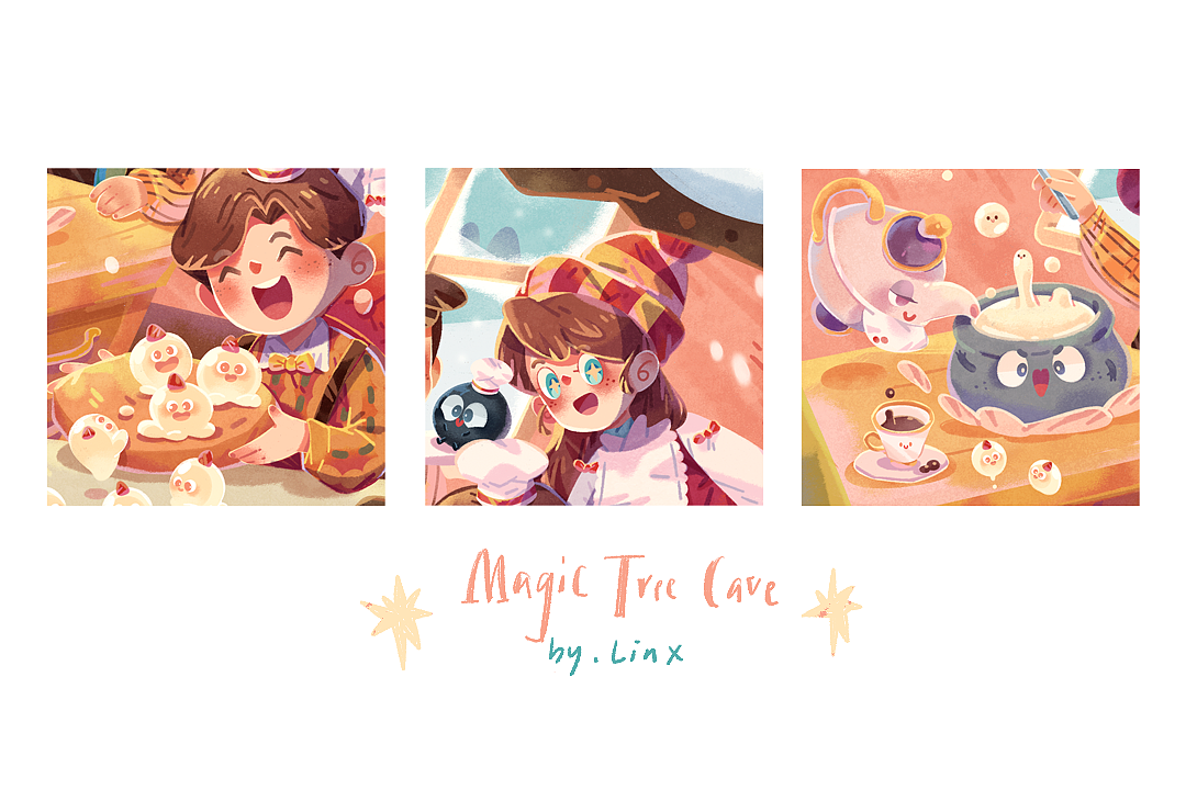 #魔法树洞（图ZMjkwMjU3MzY4） - 儿童插画 - 站酷设计师林夕同学原创素材 - 站酷ZCOOL