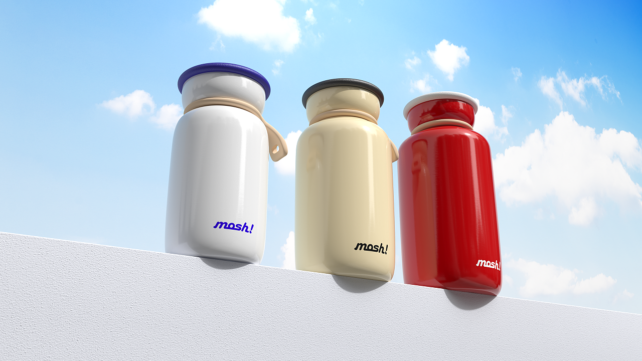 mosh拿铁牛奶杯子渲染