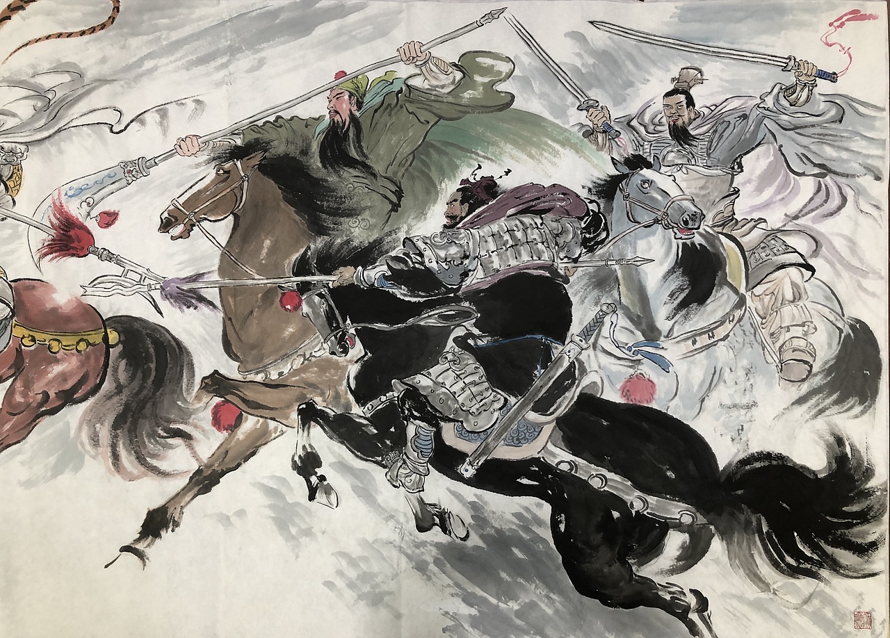 三英战吕布_长风国画-站酷zcool