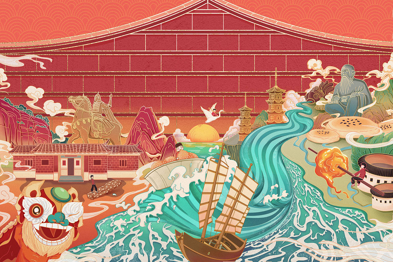 闽南泉州插画（图ZMjY5NjA0MjM2） - 商业插画 - 站酷设计师太空居士原创素材 - 站酷ZCOOL