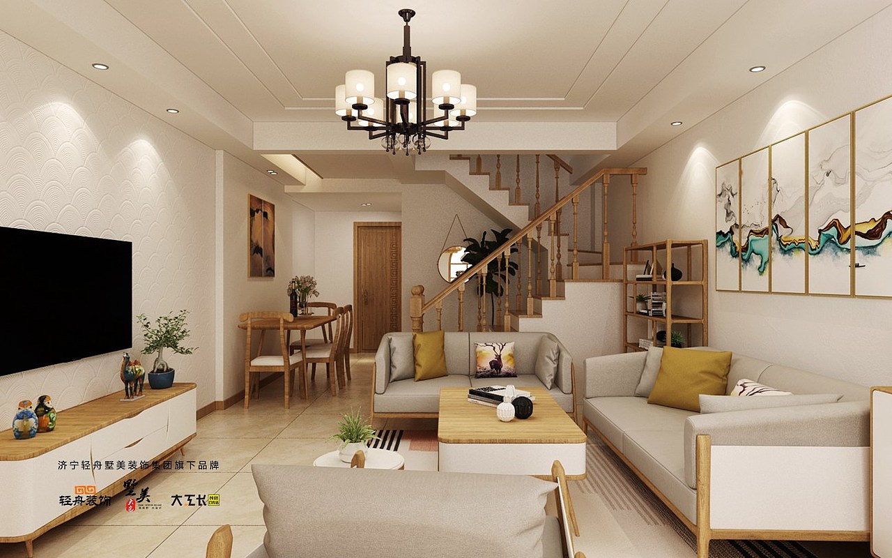 济宁龙玺香醍溪谷29号楼152平米中式风格装修设计方案