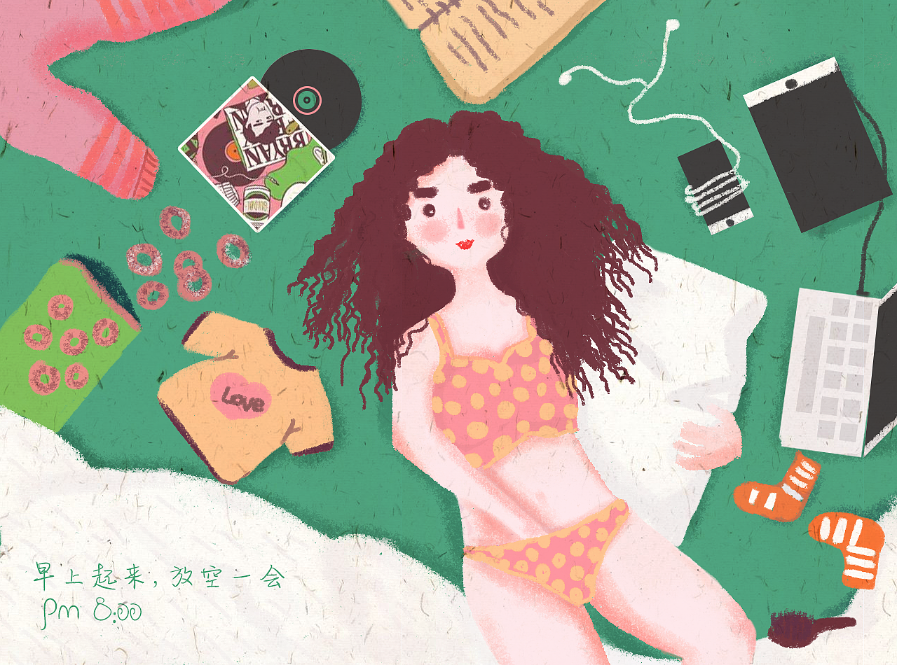 朱莉肉，早上起来想什么（图ZMTA4NTg0MDYw） - 艺术插画 - 站酷设计师火星酱酱原创素材 - 站酷ZCOOL