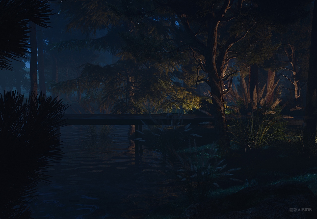 林中小屋-退休矿工努儿哈吃的休闲生活 夜景篇（图ZMjcxODc4OTE2） - 建筑设计 - 站酷设计师霸都THES原创素材 - 站酷ZCOOL