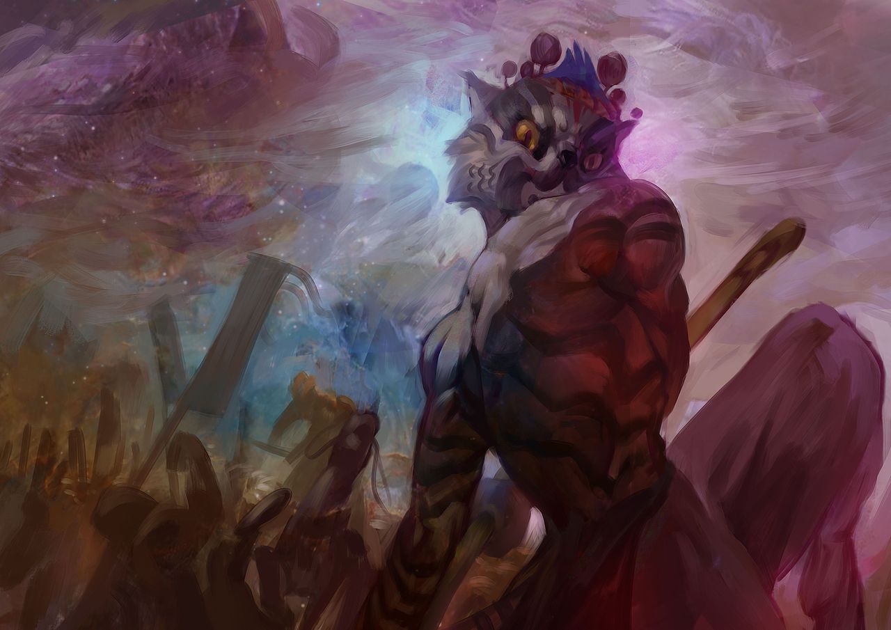 今日速涂 脸谱笑面虎