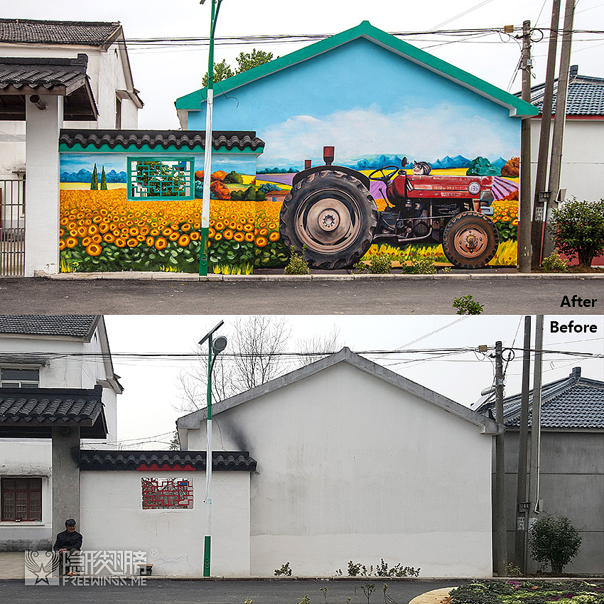 ▲ 谁还记得,没有壁画之前的墙是啥样呢?。。。