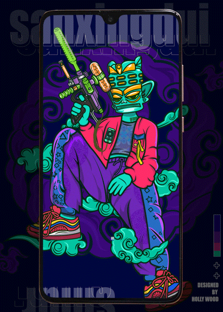 潮流插画-动态插画海报X三星堆（图ZMjU5NjY0MzQw） - 新锐潮流插画 - 站酷设计师五叶子404原创素材 - 站酷ZCOOL