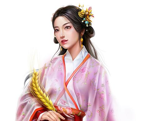 洛阳雪花粉人物插画设计