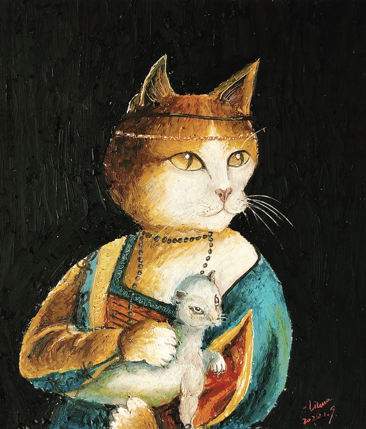 《许拉斯和水泽仙女》临摹作品插画创作习作油画棒喵星人手绘世界名画